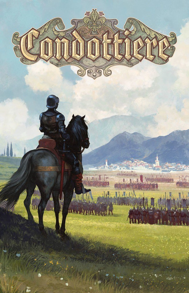 Condottiere: mercenarios que se juegan como cartas, regiones de Italia que se disputan por mayoría de ejército y el juego de cartas de control de área donde retirarse a tiempo vale más que ganar todas las batallas