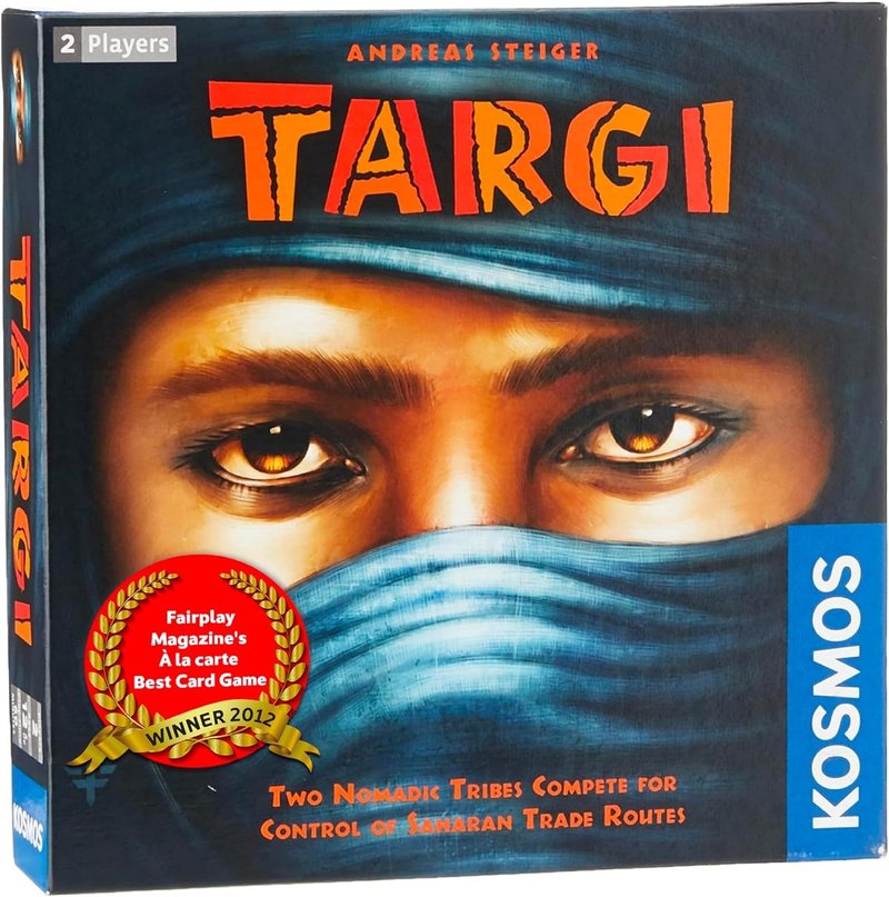 Targi: dos jugadores, una cuadrícula de nueve cartas, y el worker placement para dos donde colocar en el borde bloquea filas y columnas enteras al rival antes de que pueda reaccionar