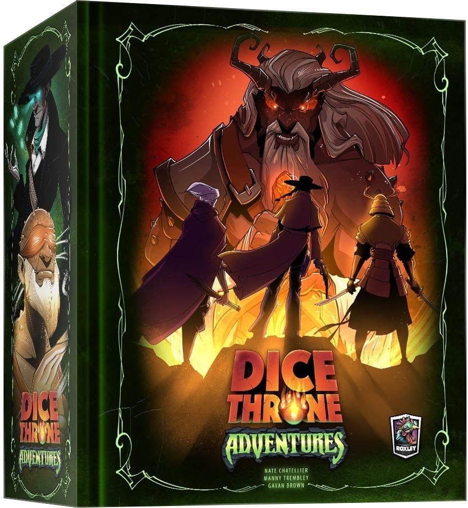 Dice Throne Adventures — el sistema de duelo convertido en cooperativo con mazmorra, botín y el Rey Loco como jefe final
