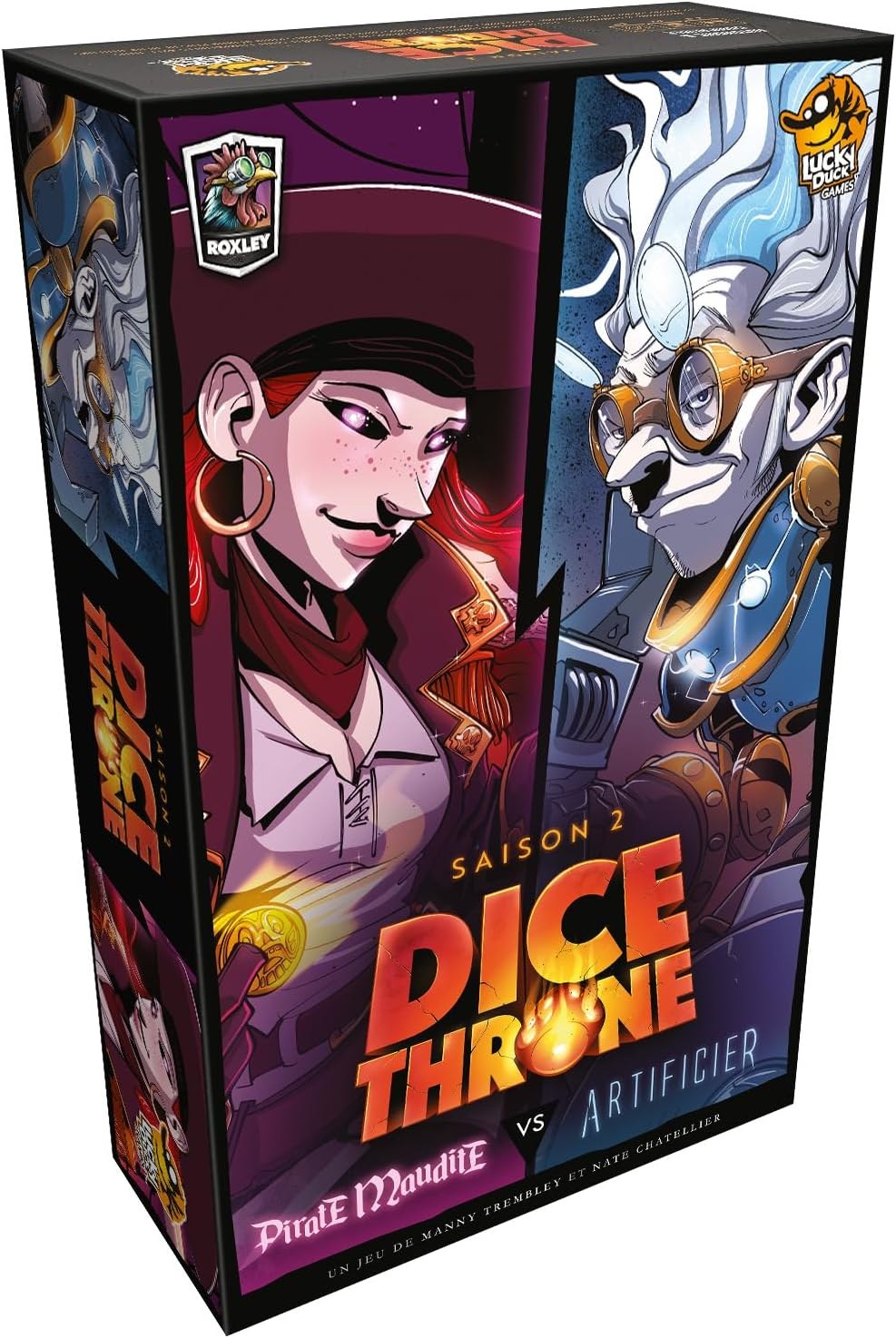 Dice Throne: Pirata Maldita vs Artificier — la pirata con tablero de doble cara que se consume y el inventor que despliega robots en el campo de batalla